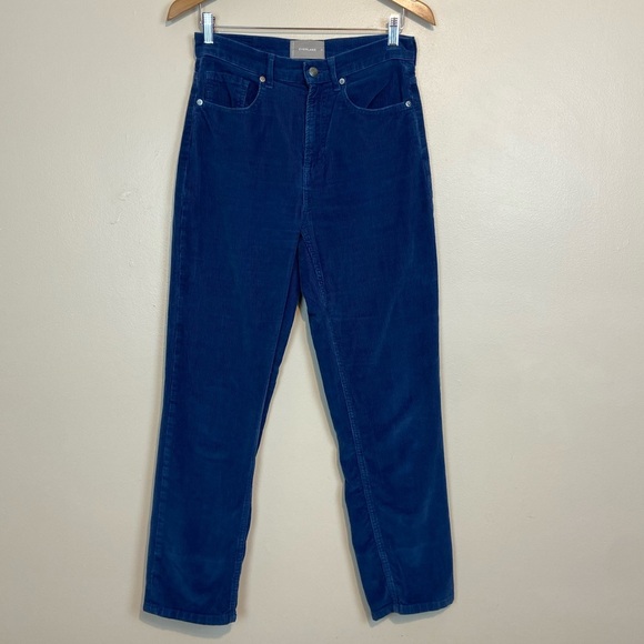 EVERLANE High Rise Baby Corduroy Blue Pants - Picture 4 of 10